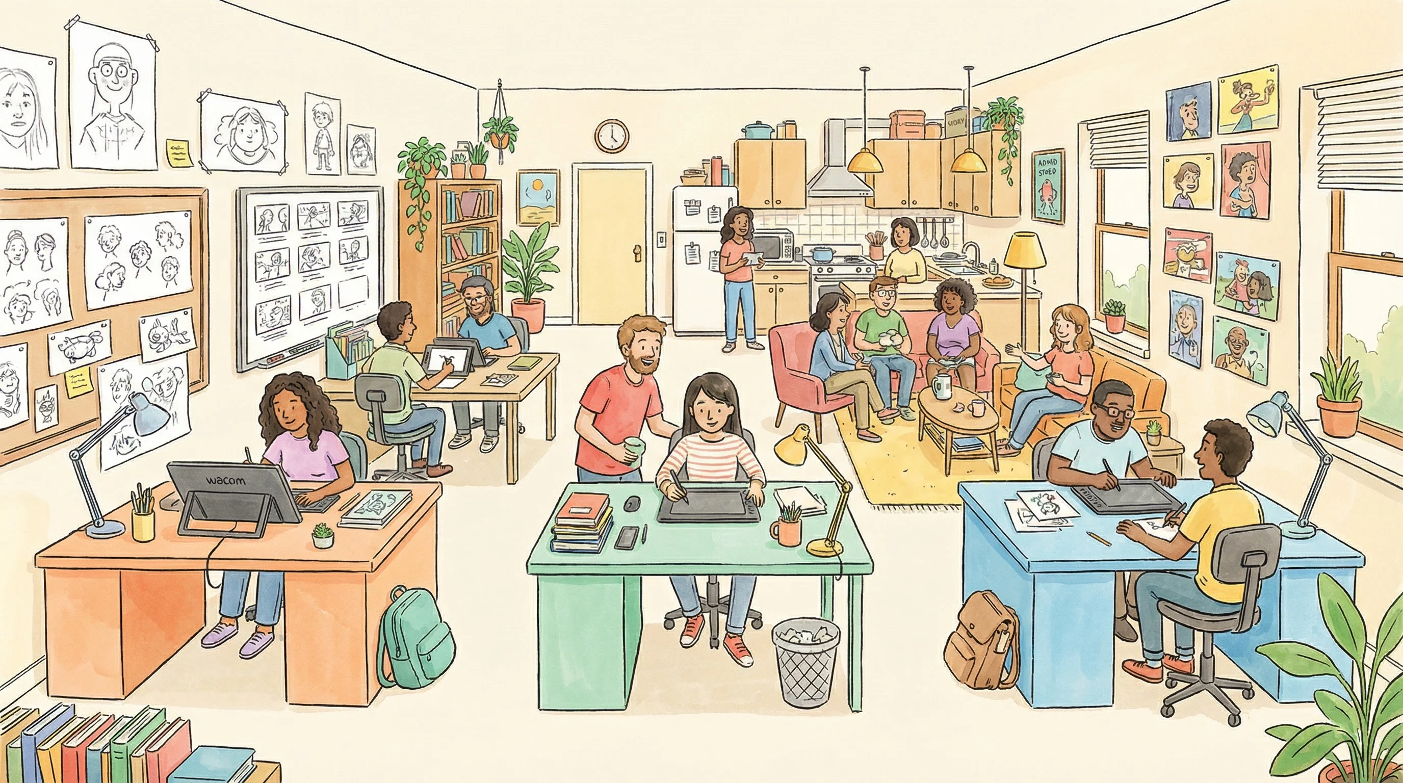 四虎tv动画师社区工作空间 - 创作者协作交流场景